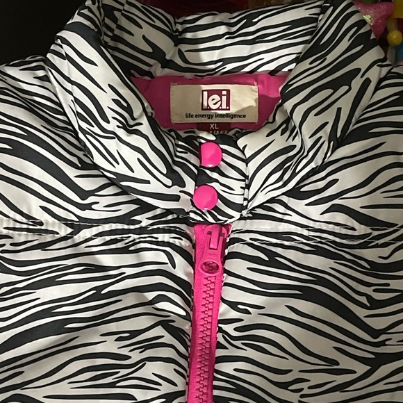 l.e.i life energy intelligence Zebra Vest Black & White,Zipper Fuschia 14/16 XL - Picture 4 of 10
